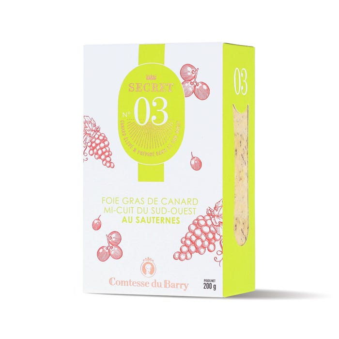 Secret n°03 : foie gras de canard mi-cuit du sud-ouest au Sauternes 200g main product photo