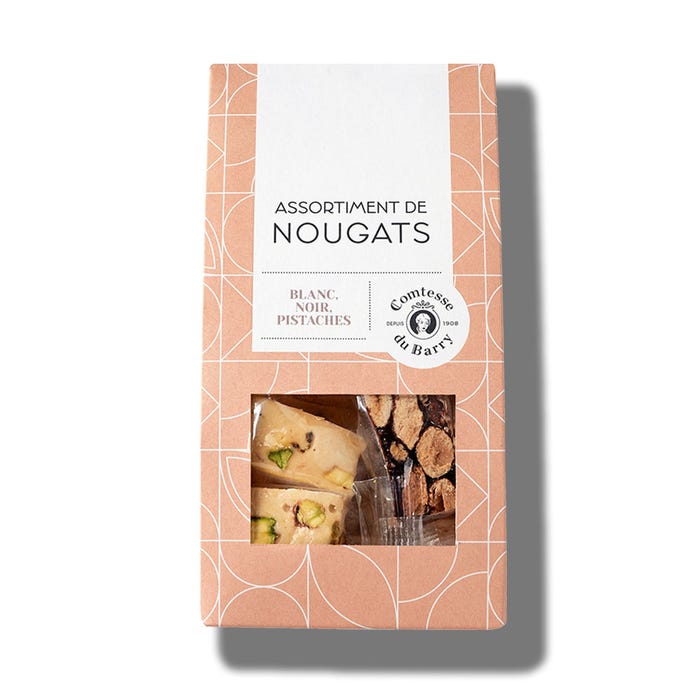 Assortiment de nougats blanc noir pistache 75g main product photo