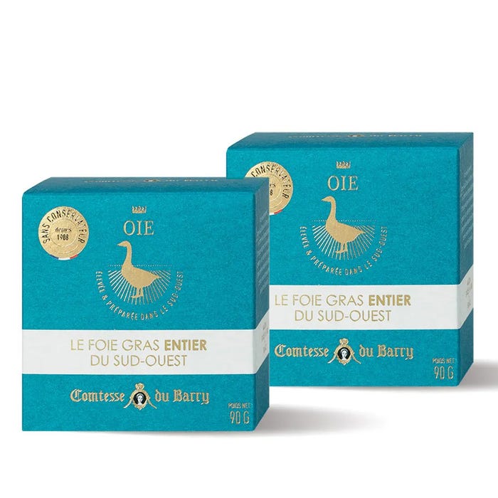 Lot de 2 Foies gras d'oie entier du Sud-Ouest 90g main product photo