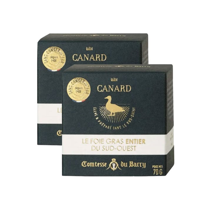 Lot de 2 Foies gras de canard entier du Sud-Ouest 70g main product photo